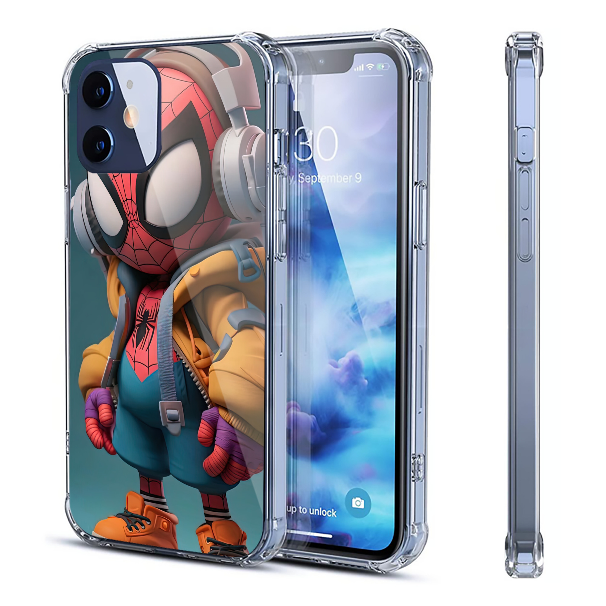 （画像用） Spider Man スパイダーマン 【iPhone 12シリーズ対応】透明スマホケース（クリアソフトケース）